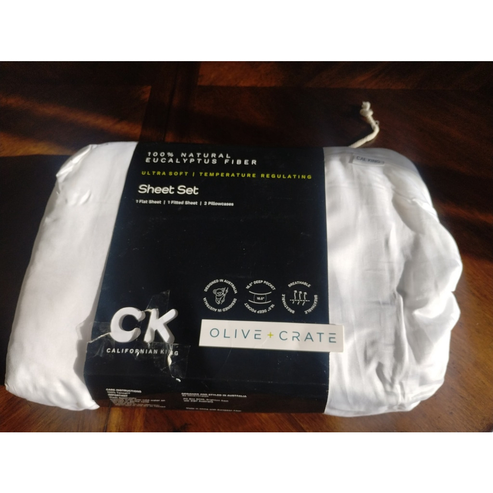 OliveCrate Eucalyptus CALIFORNIA KING Sheet Set–Cooling, Hypoallergenic, Luxury - Picture 3 of 6